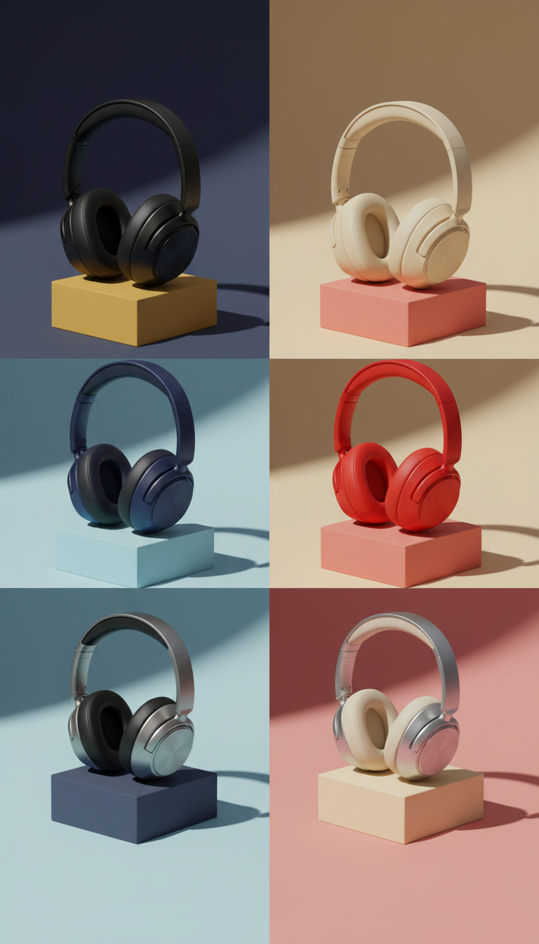 Wireless headphones with brushed aluminum
